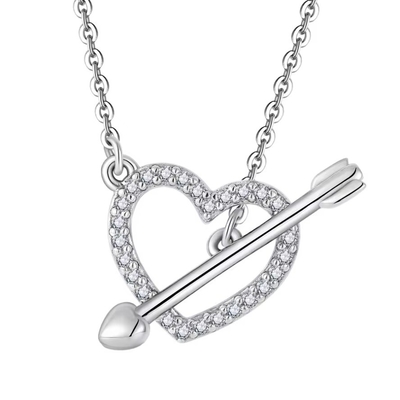 YASVITTI 925 Sterling Silver Kołnierz Kobiet &quot;Jedna strzała przez serce&quot; Zircon Stone Walentynki