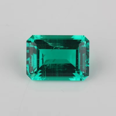 7*9mm Oktogonowy Szmaragdowy Cięcie Zielony Sztuczny Szmaragdowy Kamień Wiecznie Jeden Kolor Moissanite