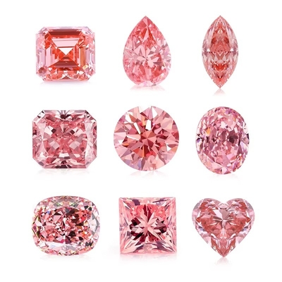 Czerwony Radiant Cut Diament Luźny Moissanite Biżuteria Żywy Różowy Lab Grown Diamenty Moissanite
