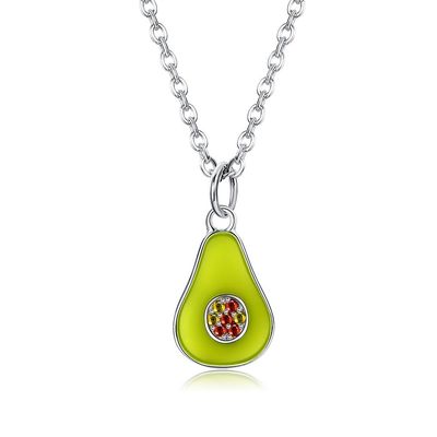 1.1x0.8cm 5A 17,7 '' Wisiorek w kształcie gruszki Sterling Silver Biżuteria Naszyjniki 2.9g