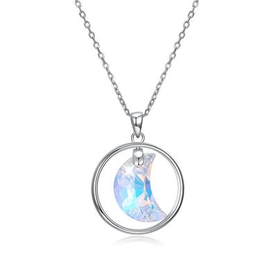 ODM 3.3g 2.8cm Sterling Silver Biżuteria Naszyjniki Księżyc Naszyjnik z łańcuszkiem obojczykowym