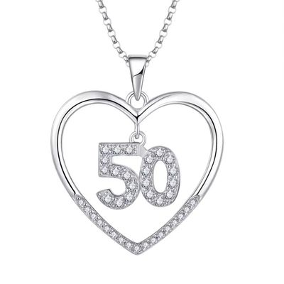 YASVITTI Custom Fashion 925 Sterling Silver Heart Necklace Numer 50 i 30