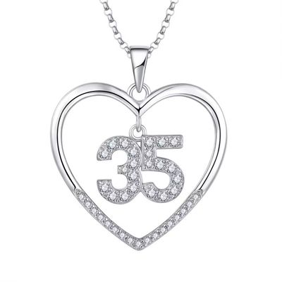YASVITTI Custom Fashion 925 Sterling Silver Heart Necklace Numer 50 i 30