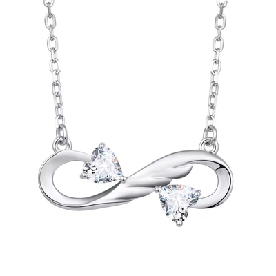 YASVITTI 925 Sterling Silver Infinity Heart Necklace Wysokiej Jakości Kubik Zirkon Luksusowy Kołnierz Kobiet
