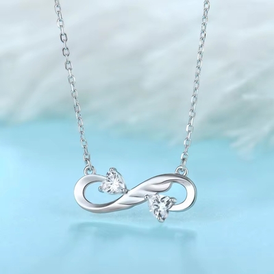 YASVITTI 925 Sterling Silver Infinity Heart Necklace Wysokiej Jakości Kubik Zirkon Luksusowy Kołnierz Kobiet