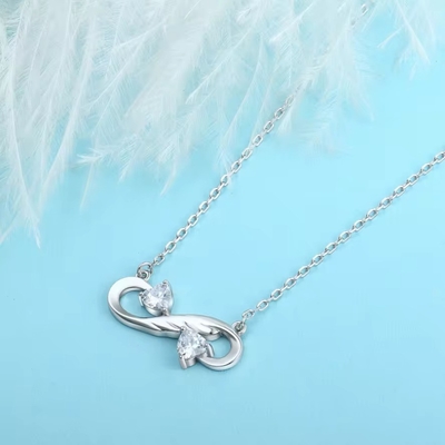 YASVITTI 925 Sterling Silver Infinity Heart Necklace Wysokiej Jakości Kubik Zirkon Luksusowy Kołnierz Kobiet