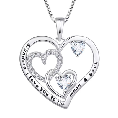 YASVITTI Classic Heart Design 925 Sterling Srebro Naszyjnik Kocham Cię Do Księżyca I Z powrotem Naszyjnik