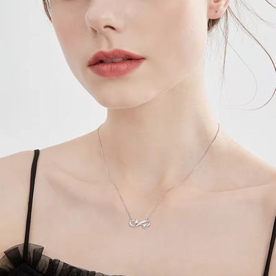 YASVITTI 925 Sterling Silver Infinity Heart Necklace Heart Cubic Zircon Luxury Women Necklace Jewelry