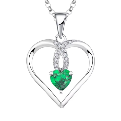 YASVITTI Wysokiej Jakości Błyskotliwe Serce 5A Naszyjnik Z cyrkonia Rhodium Plated 925 Sterling Silver Naszyjnik biżuteria