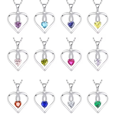 YASVITTI Wysokiej Jakości Błyskotliwe Serce 5A Naszyjnik Z cyrkonia Rhodium Plated 925 Sterling Silver Naszyjnik biżuteria