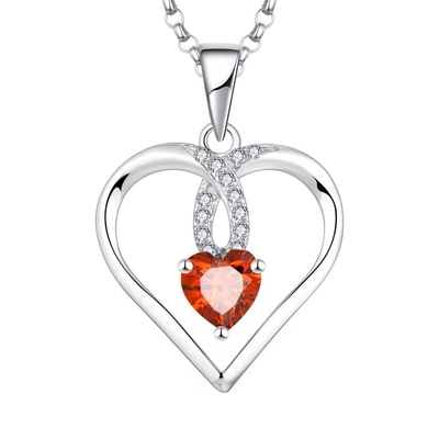 YASVITTI Wysokiej Jakości Błyskotliwe Serce 5A Naszyjnik Z cyrkonia Rhodium Plated 925 Sterling Silver Naszyjnik biżuteria