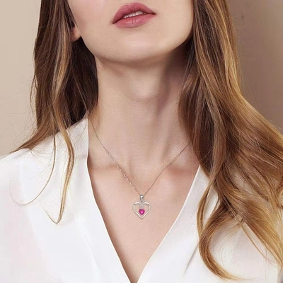 YASVITTI Wysokiej Jakości Błyskotliwe Serce 5A Naszyjnik Z cyrkonia Rhodium Plated 925 Sterling Silver Naszyjnik biżuteria