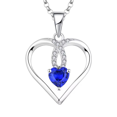 YASVITTI Wysokiej Jakości Błyskotliwe Serce 5A Naszyjnik Z cyrkonia Rhodium Plated 925 Sterling Silver Naszyjnik biżuteria