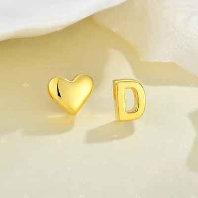 YASVITTI Personalized 925 Sterling Silver Heart Initial Necklace 18K Gold Plated Luxury Letter Heart Necklace dla dziewczynek