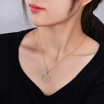 YASVITTI 925 Sterling Silver Flower of Life Rainbow CZ Pendant Naszyjnik Joga i Medytacja Naszyjnik biżuteria hurtowa