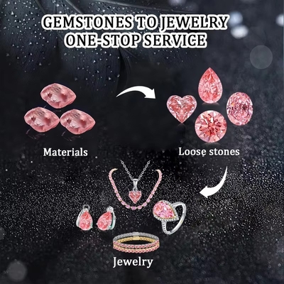 Czerwony Radiant Cut Diament Luźny Moissanite Biżuteria Żywy Różowy Lab Grown Diamenty Moissanite