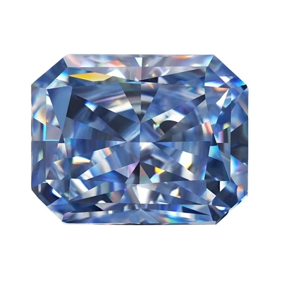 VVS 1ct Smarowany lód Radiant Cut Loose Moissanite Diament Niebieski Melee Moissanite