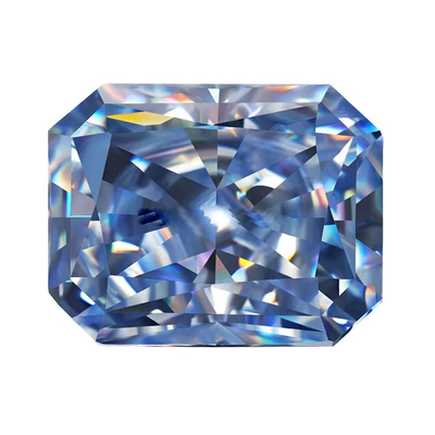 VVS 1ct Smarowany lód Radiant Cut Loose Moissanite Diament Niebieski Melee Moissanite