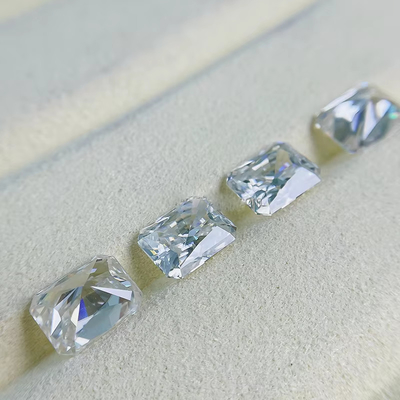 VVS 1ct Smarowany lód Radiant Cut Loose Moissanite Diament Niebieski Melee Moissanite