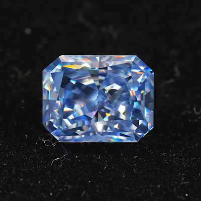VVS 1ct Smarowany lód Radiant Cut Loose Moissanite Diament Niebieski Melee Moissanite