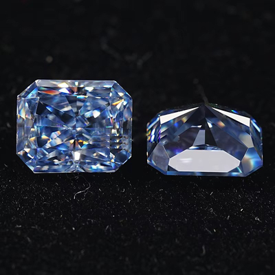 VVS 1ct Smarowany lód Radiant Cut Loose Moissanite Diament Niebieski Melee Moissanite