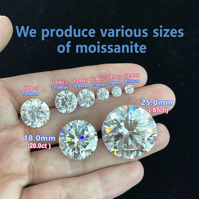 Pierścień Biały Luźny Moissanite Diament 1,0 CT Na Opakowanie Mały Rozmiar Okrągły Melee Moissanite