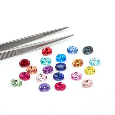Kolorowy 6*8mm Owalny Cięcie Laboratoryjne Diament 22 Wielobarwny 1,5kt Sapphire Ruby Emerald