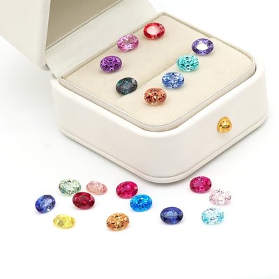 Kolorowy 6*8mm Owalny Cięcie Laboratoryjne Diament 22 Wielobarwny 1,5kt Sapphire Ruby Emerald
