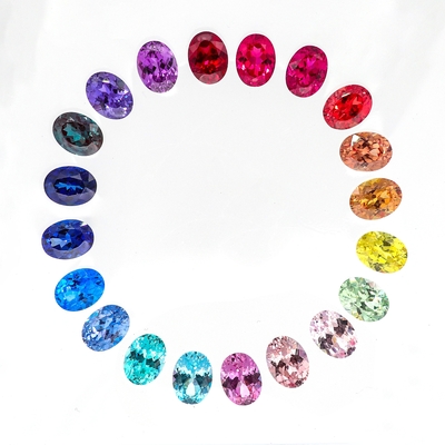 Kolorowy 6*8mm Owalny Cięcie Laboratoryjne Diament 22 Wielobarwny 1,5kt Sapphire Ruby Emerald