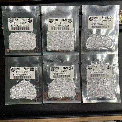 5A Jakość 1000 sztuk/worek 1 mm - 3,0 mm Kamienny Klejnot Biały Zirkonia sześcionowa Do biżuterii