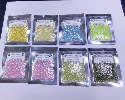 0.8mm 2mm 2.8mm Zielony Różowy Błękitny Kolor Moissanite Stopień 3A 5A Mały Rozmiar CZ Zirkonia sześcienna