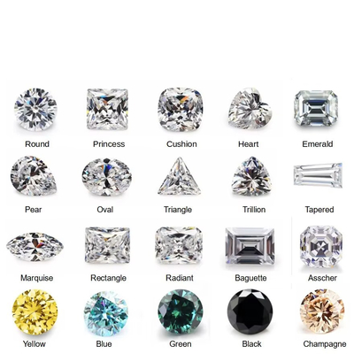 Moissanite stud Round Brilliant Cut Lab Stworzony VVS Luźny Moissanite Diament Do Pierścieni Ślubnych Moissanite pierścienie markiza