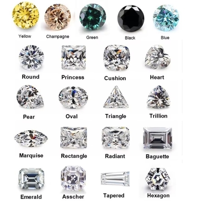 Księżniczka Zielony Żółty Różowy Kamień Moissanite VVS Luźna Poduszka Mosanita Diament różowy złoty pierścienie zaręczynowe moissanite