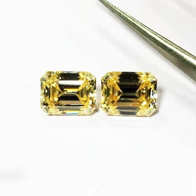 Żywy Żółty Moissanite Gem Radiant Cut GRA VVS Luźny Mosanite Diament Do Złota Pierścień