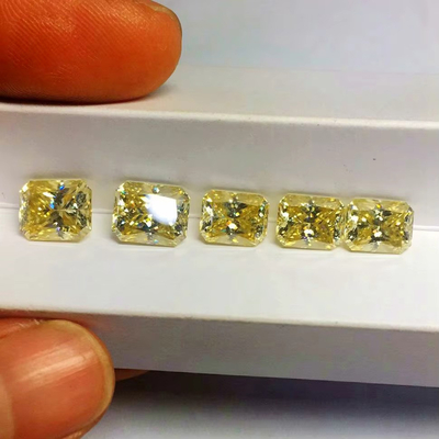 Żywy Żółty Moissanite Gem Radiant Cut GRA VVS Luźny Mosanite Diament Do Złota Pierścień