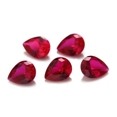 Styl Vintage Rubin Moissanite Syntetyczny Korundum Gruszka kształt 2x3mm Do 10x14mm Luźny kamienie szlachetne Do robienia biżuterii
