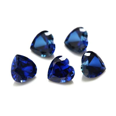 Gems Loose Gemstone Heart Cut 3x3mm Do 10x10mm 33# 34# Blue Sapphire Syntetyczne Kamienie