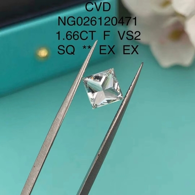 Certyfikat IGI NGIC Laboratory Grown Diamond Princess Square Cut 1.66ct F VS2 Loose Hpht Cvd Diament Moissanite