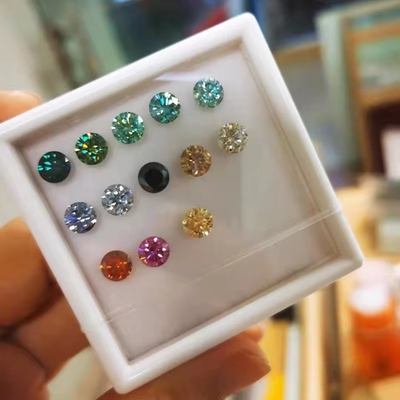 Świadectwo GRA 1ct Okrągły cięty 6,5 mm VVS1 Luźny diament moissanitowy w kolorze białym różowy żółty szampana niebieski zielony do biżuterii