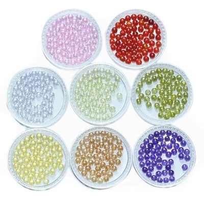 Roundball Garnet Peridot Pink Colors CZ Beads Syntetyczny Kubik Zirkonia Luźny Kamień Szlachetny Do Kolczyków Diamentowych