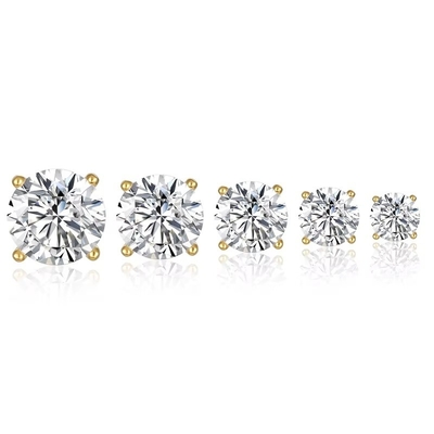 Koreańskie kolczyki mody biżuteria 925 srebra szterlingu klasyczny pojedyncze diamentowe kolczyki 2-10mm Zirconia Stud kolczyki dla kobiet