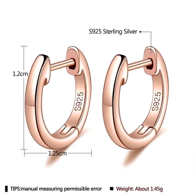 Złoty 925 Sterling Silver Plain Cuff Kolczyk Złoty Vermeil Hoop Huggie Małe kolczyki Stud Kobiety biżuteria