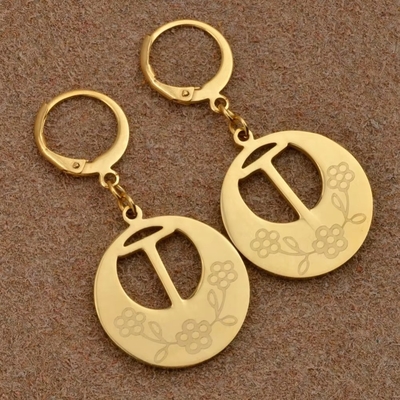 Modne kolczyki Sterling Silver Pierwsze kolczyki personalizuj biżuterię 18K Złote modne kolczyki