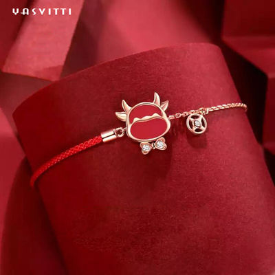 19,5 cm 2,9 grama Sterling Silver Biżuteria Bransoletki Serce CZ Bransoletka z czerwonego sznurka ODM