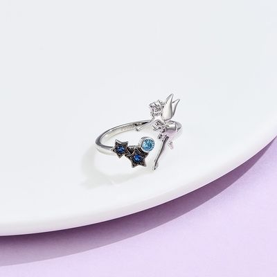 0,08 uncji 21,1 mm srebrny pierścionek z aniołem bez niklu otwarty srebrny pierścionek SGS