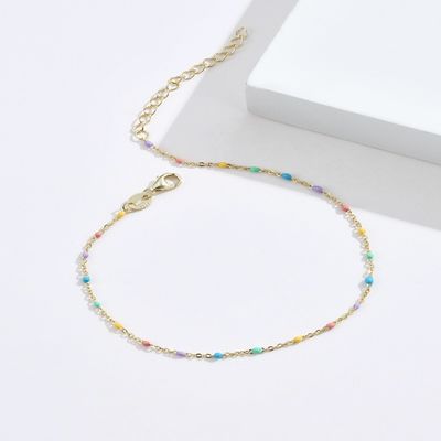21,2 cm 0,8 grama srebrna tęczowa bransoletka Unisex bransoletka z cyrkoniami S925