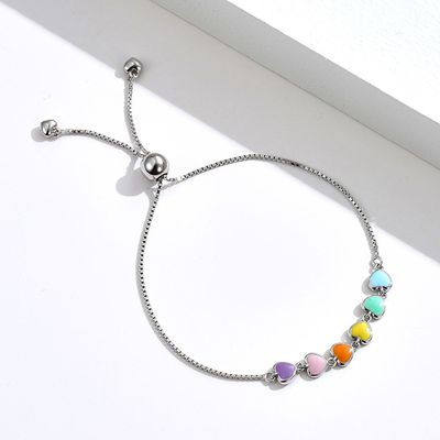 0,14 uncji 8,3 cala Srebrne bransoletki suwakowe 5A CZ Silver Ball Slider Bracelet