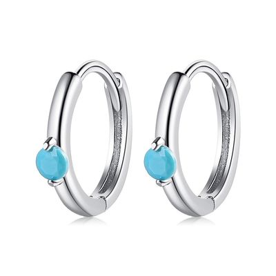0,08 uncji 2,3 grama Srebrne kolczyki z biżuterią Festiwal Green Hoop Earring ODM
