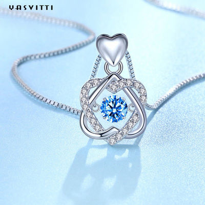 1.2x2cm 2.2g Sterling Silver Biżuteria Naszyjniki S925 Serce Sześcioramienna gwiazda Naszyjnik