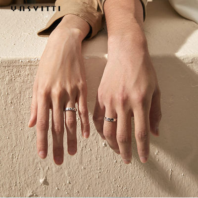 0,35 cm 1,2 g Księżyc i Gwiazda Pierścionek Pozłacane 18-karatowe Srebrne Pierścionki